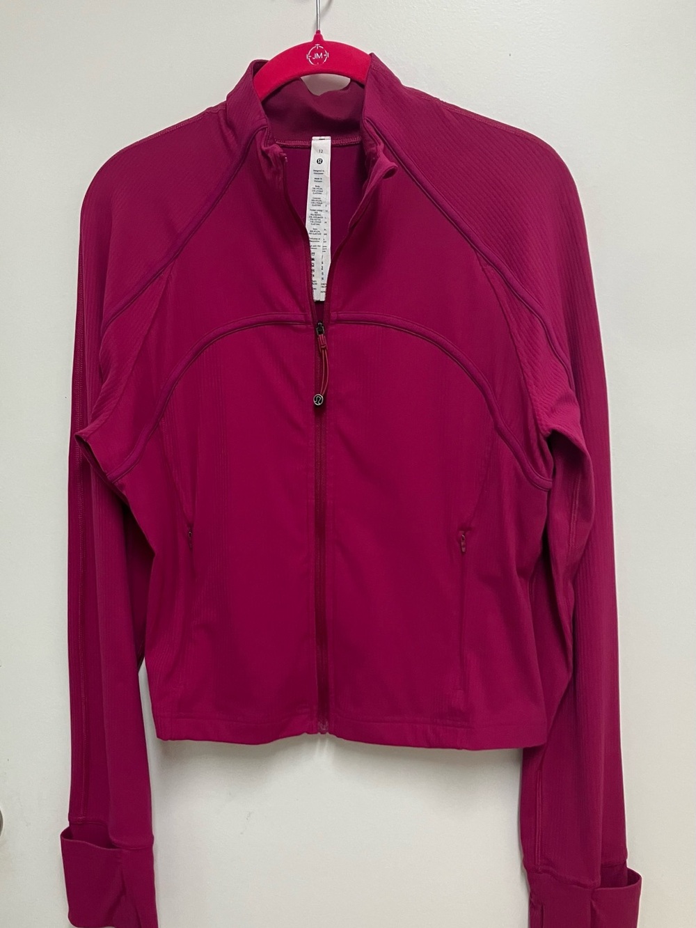 Lululemon Cropped Define Jacket Ribbed Nulu in Wild Berry